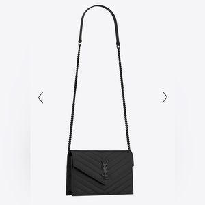 YSL CASSANDRE MATELASSÉ ENVELOPE CHAIN WALLET